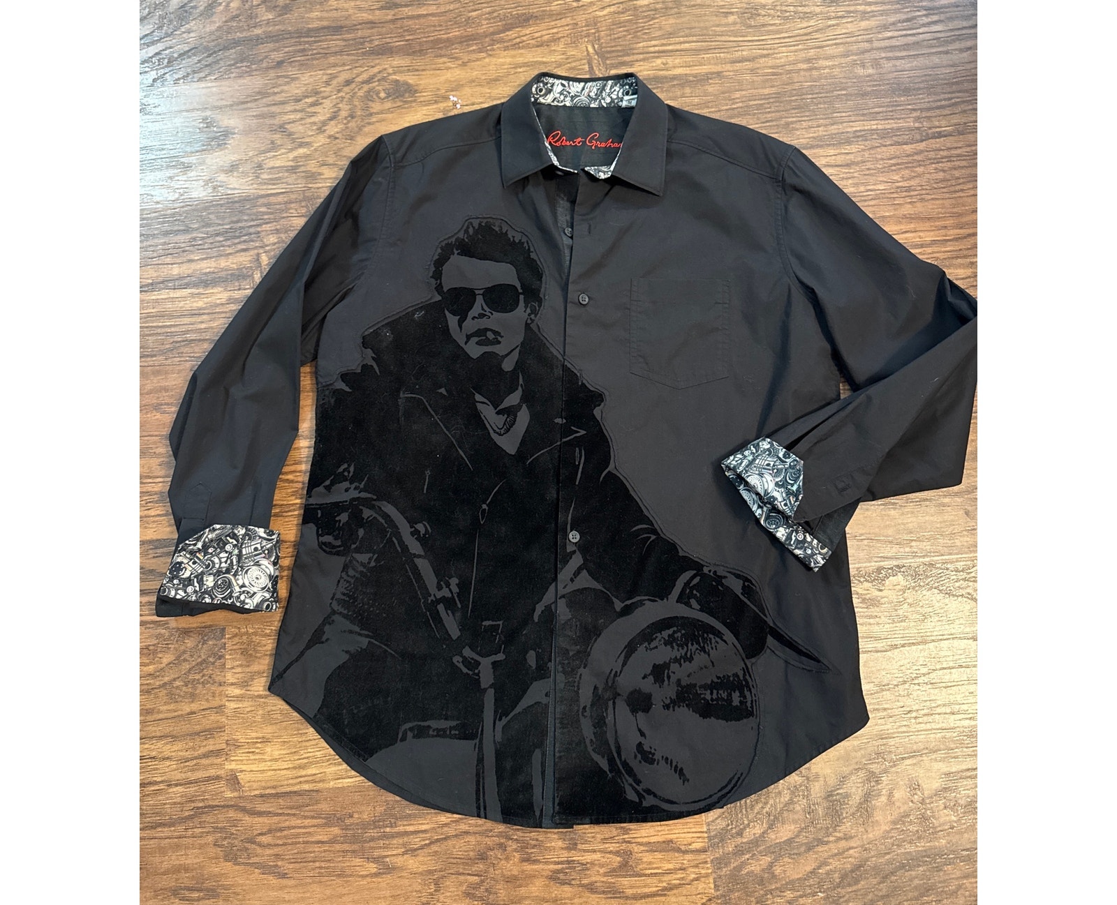 Robert Graham James Dean Chopper Velvet Shirt Rare Size Medium